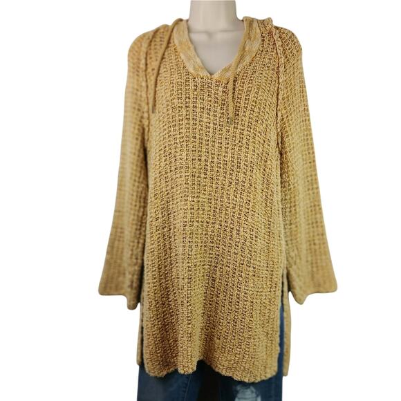 Free People SZ XS Underground Hoodie Mustard Yellow OB4508520 Oversized Slouchy - Picture 2 of 5